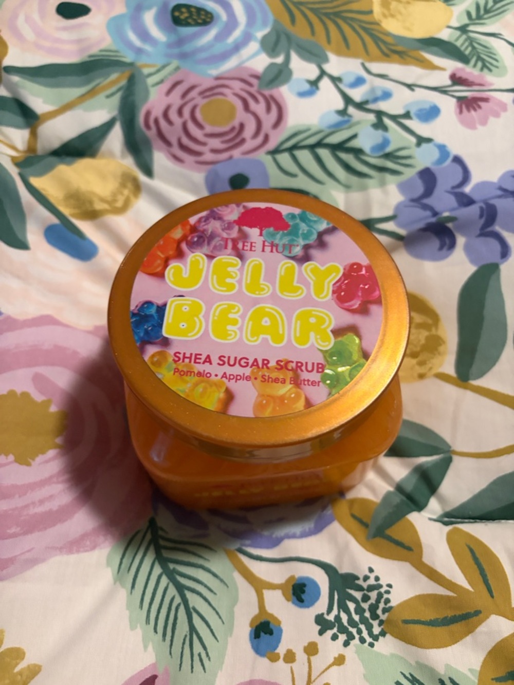 Jelly Bear Shea Sugar Scrub - Bright Orange Jar